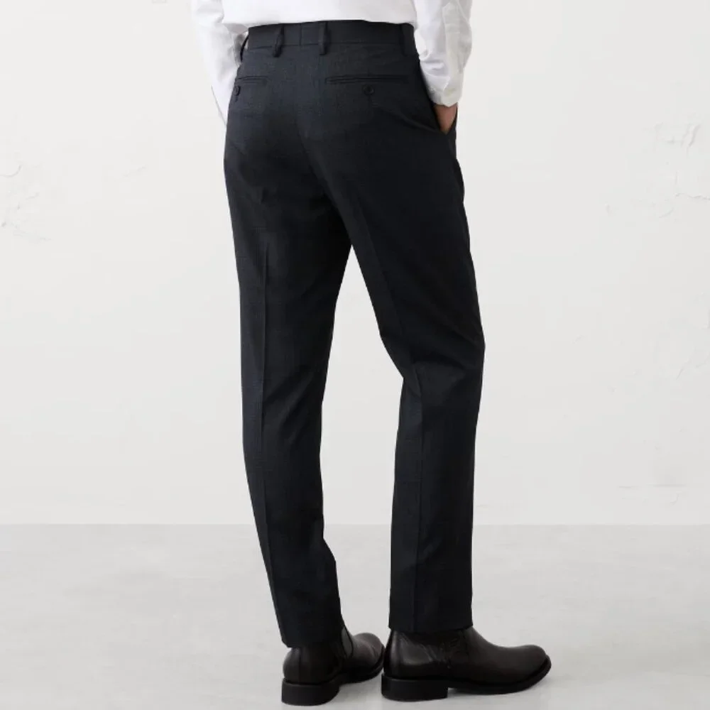 Banana Republic Men's Tailored-Fit Glen Plaid Trouser, Navy, 32x30, NWT